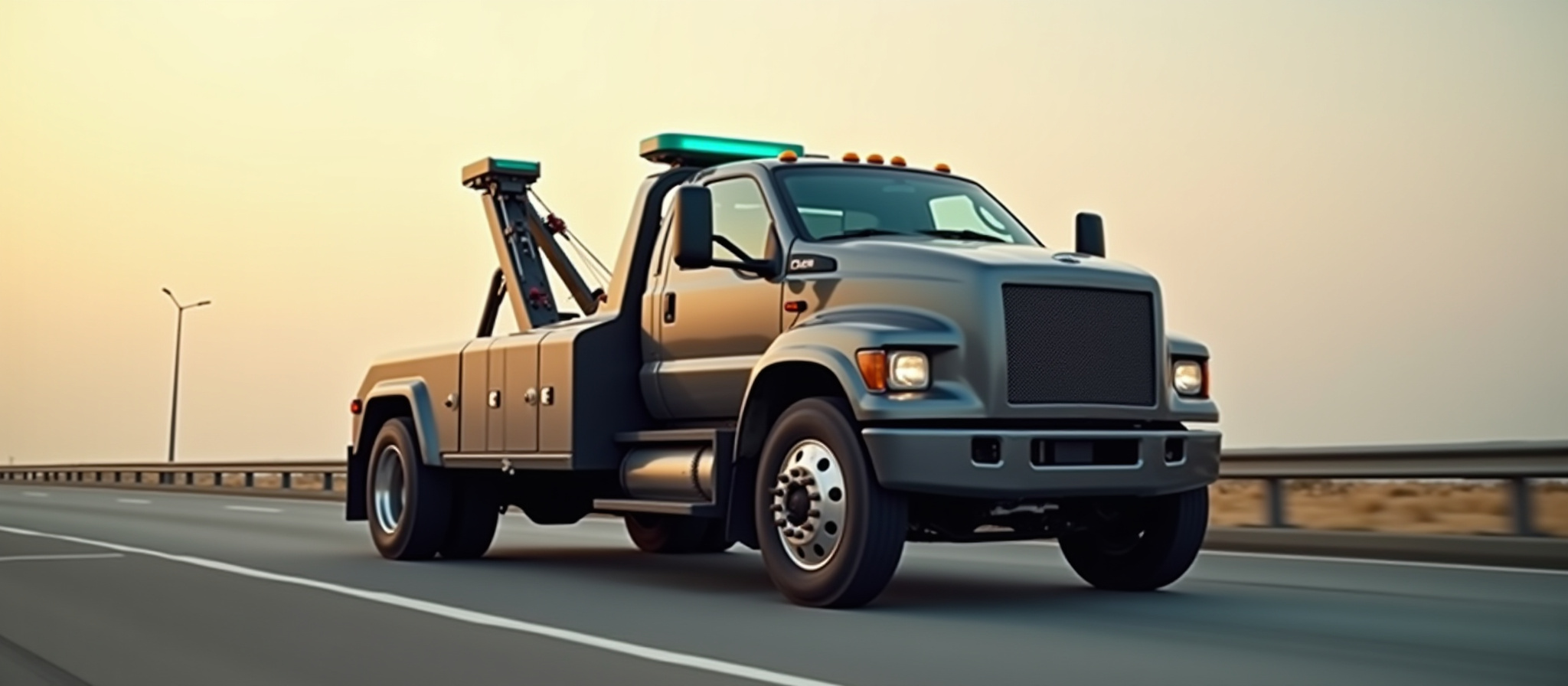 F&C Trucking Inc tow truck on highway providing emergency towing in Laurel MD