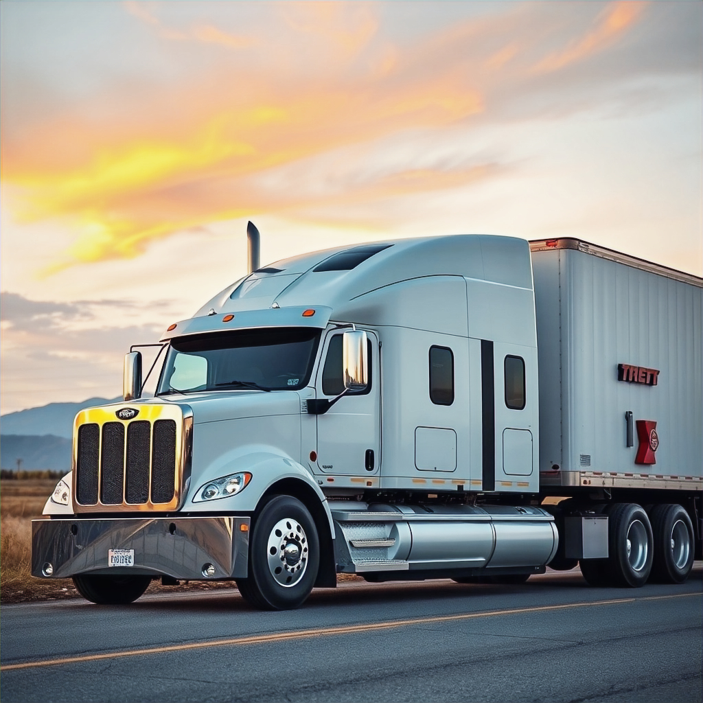 F&C Trucking Inc Peterbilt semi truck ready for long-haul freight delivery